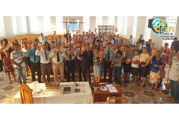 Imagem de Abertura do Curso de Evangelismo Filadélfia-CEFI, na AD em Vale do Paraíso/RO. Pr. pres. Deusdete.
